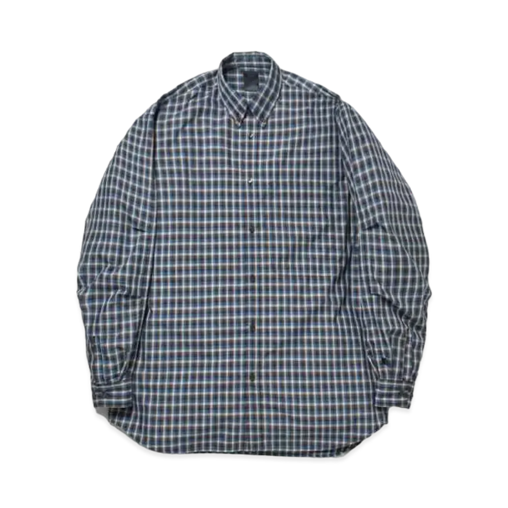 DAIWA PIER39 Tech Button Down Shirts L/S Mini Plaids "Blue"
