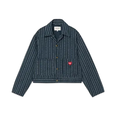 Carhartt WIP W' Drewe Jacket "Heart C PinstripeInk/Natural(Rinsed)"