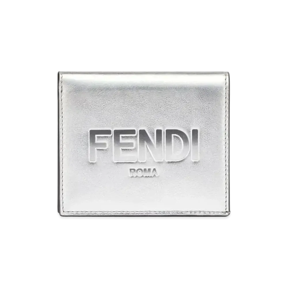 FENDI Small Leather Wallet "Silver"