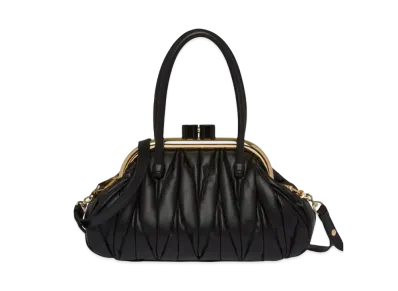 MIU MIU Miu Bernappa Leather Handbag "Black"