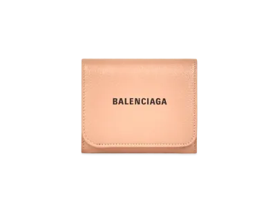 BALENCIAGA Cash Zipped Mini Wallet "Beige"