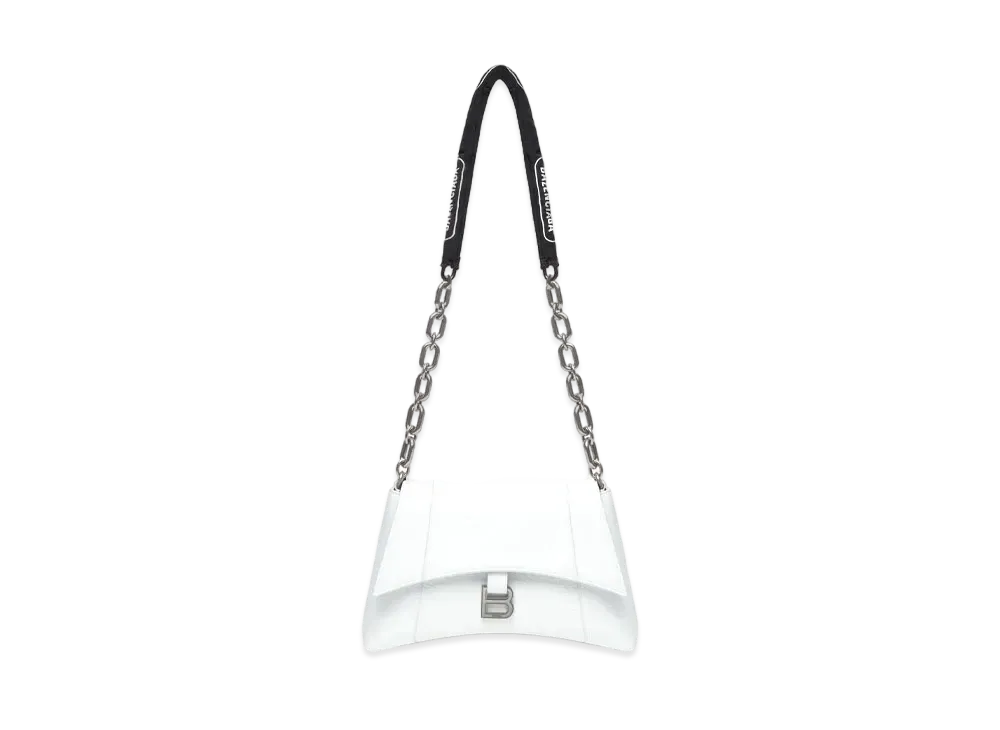 BALENCIAGA Downtown Small Shoulder Bag With Chain "White"