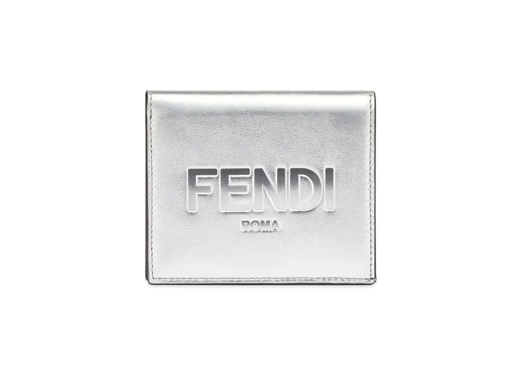 FENDI Small Leather Wallet "Silver"