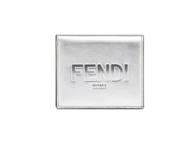 FENDI Small Leather Wallet "Silver"