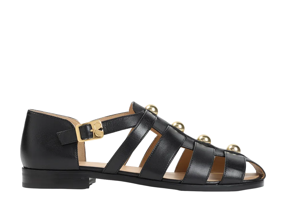 Valentino Garavani Studshield Sandal "NERO"