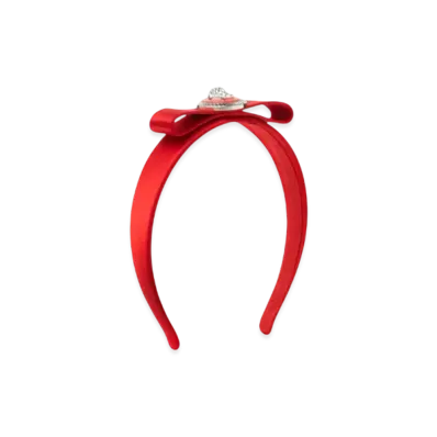 Versace Gianni Ribbon Headband "Red"