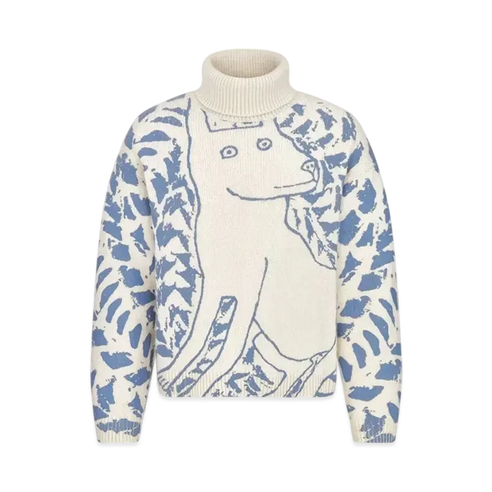 Dior Men's Dior and Hylton Nel Turtleneck Sweater Wool Jersey "White"