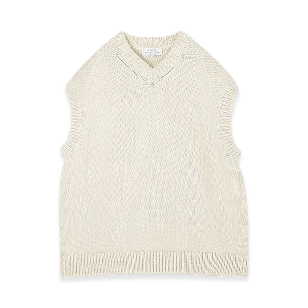 STUDIO NICHOLSON Knit Vest Spun "Dove"