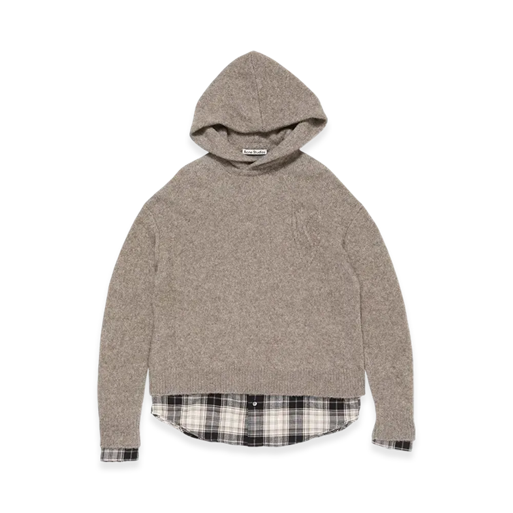 Acne Studios Layered Wool Hoodie "Beige Melange"
