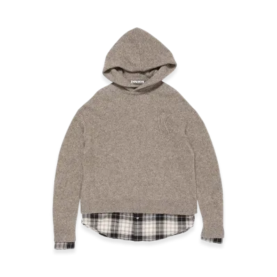 Acne Studios Layered Wool Hoodie "Beige Melange"