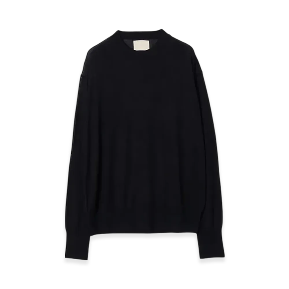 YOKE Silk Cashmere Sheer Swrater "Black"