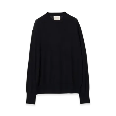 YOKE Silk Cashmere Sheer Swrater "Black"