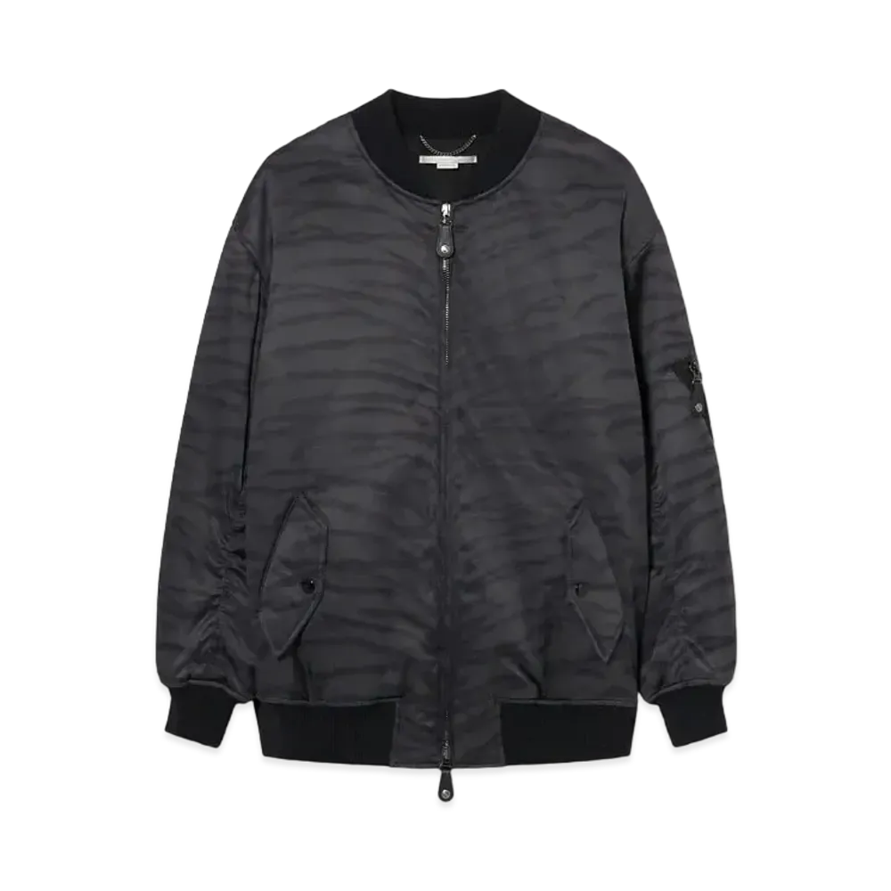 STELLA McCARTNEY Tiger Print Bomber Jacket "Black"