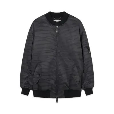 STELLA McCARTNEY Tiger Print Bomber Jacket "Black"