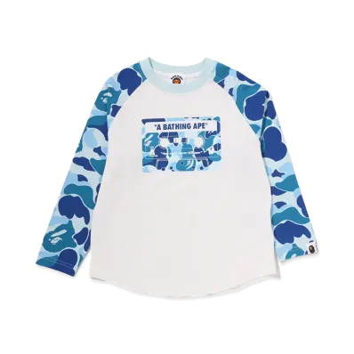 A BATHING APE Kids ABC Camo Cassette Tape Raglan LS Tee "Blue"