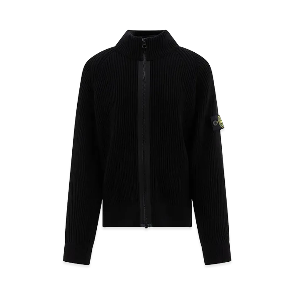 Stone Island Kids Compass Zipped Sweater "Black"