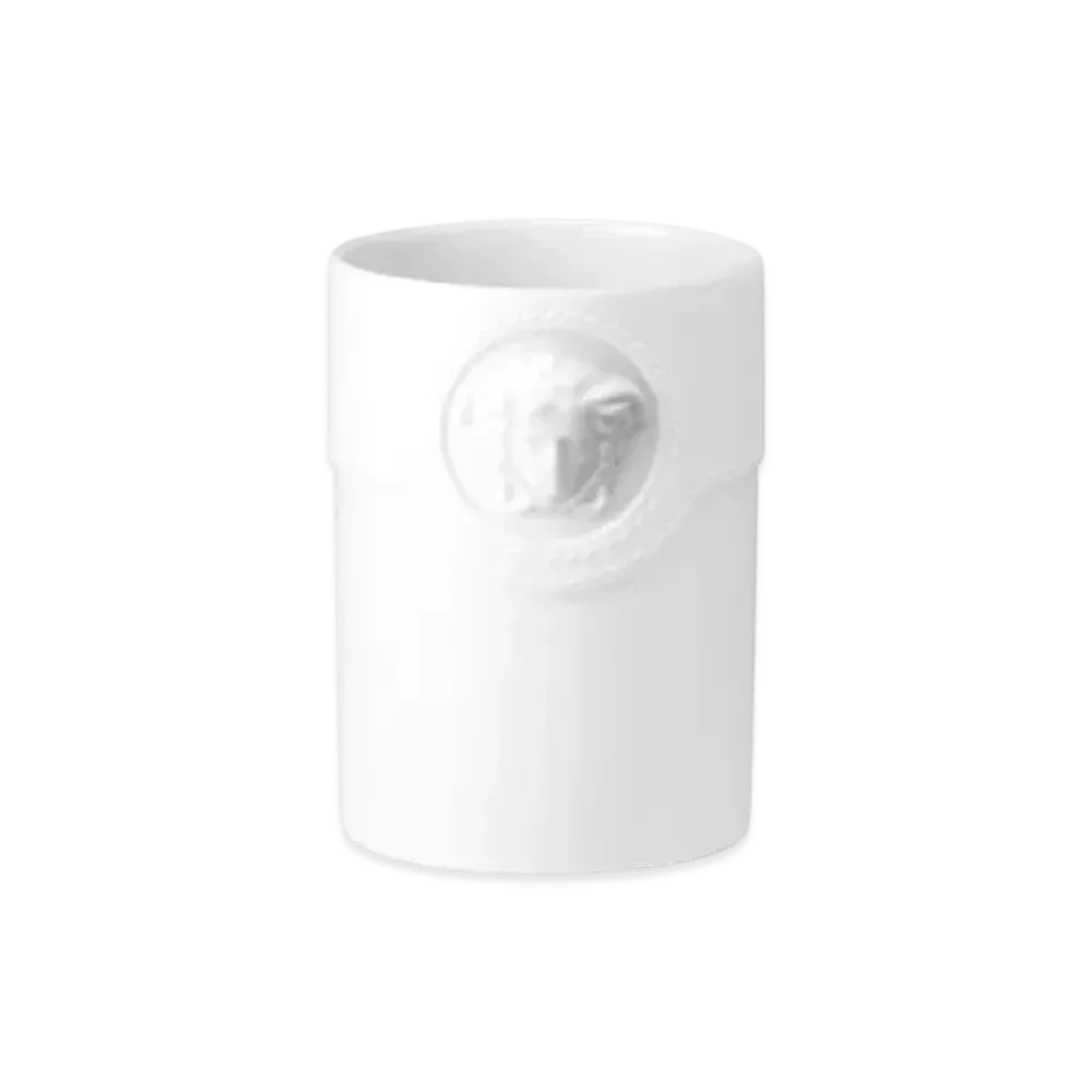Versace La Medusa Round Vase 3.9" "White"