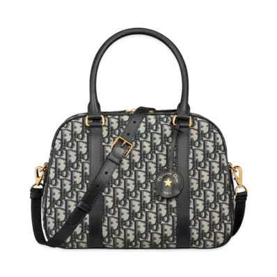 Dior Large D-Vibe Bowling Bag Dior Oblique Jacquard "Blue"