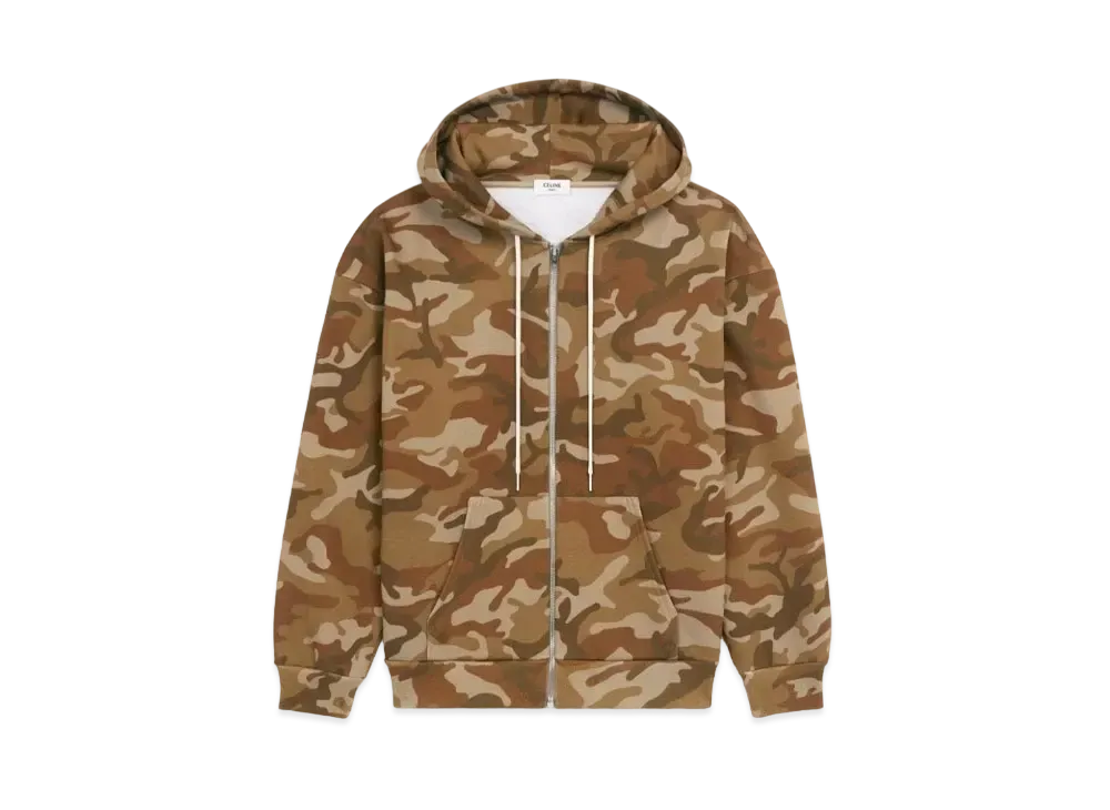 CELINE Celine Hoodie In Cotton Fleece "Wash Camo/White"