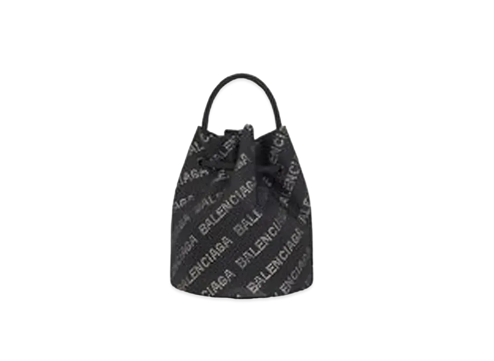 BALENCIAGA Women's Wheel XS Drawstring Bucket Bag "Black"