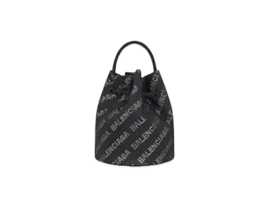 BALENCIAGA Women's Wheel XS Drawstring Bucket Bag "Black"