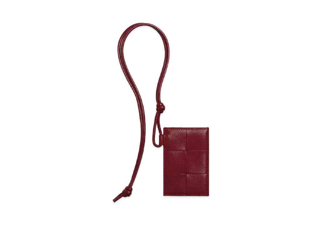 Bottega Veneta Card Case On Strap "Bordeaux"