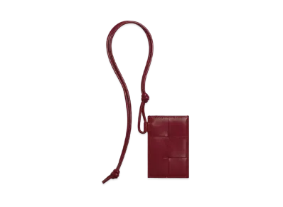 Bottega Veneta Card Case On Strap "Bordeaux"