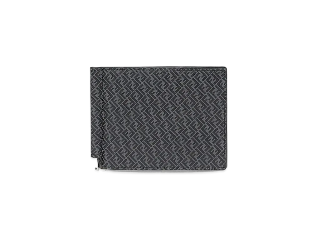 FENDI Card Case Leather Money Clip "Black"