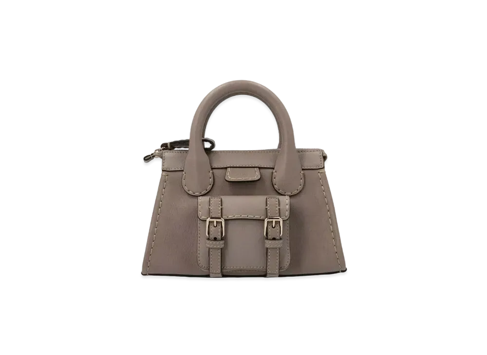 Chloe Edith Mini Bag In Buffalo Leather "Grey"