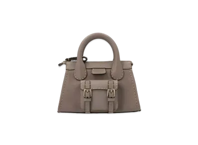 Chloe Edith Mini Bag In Buffalo Leather "Grey"