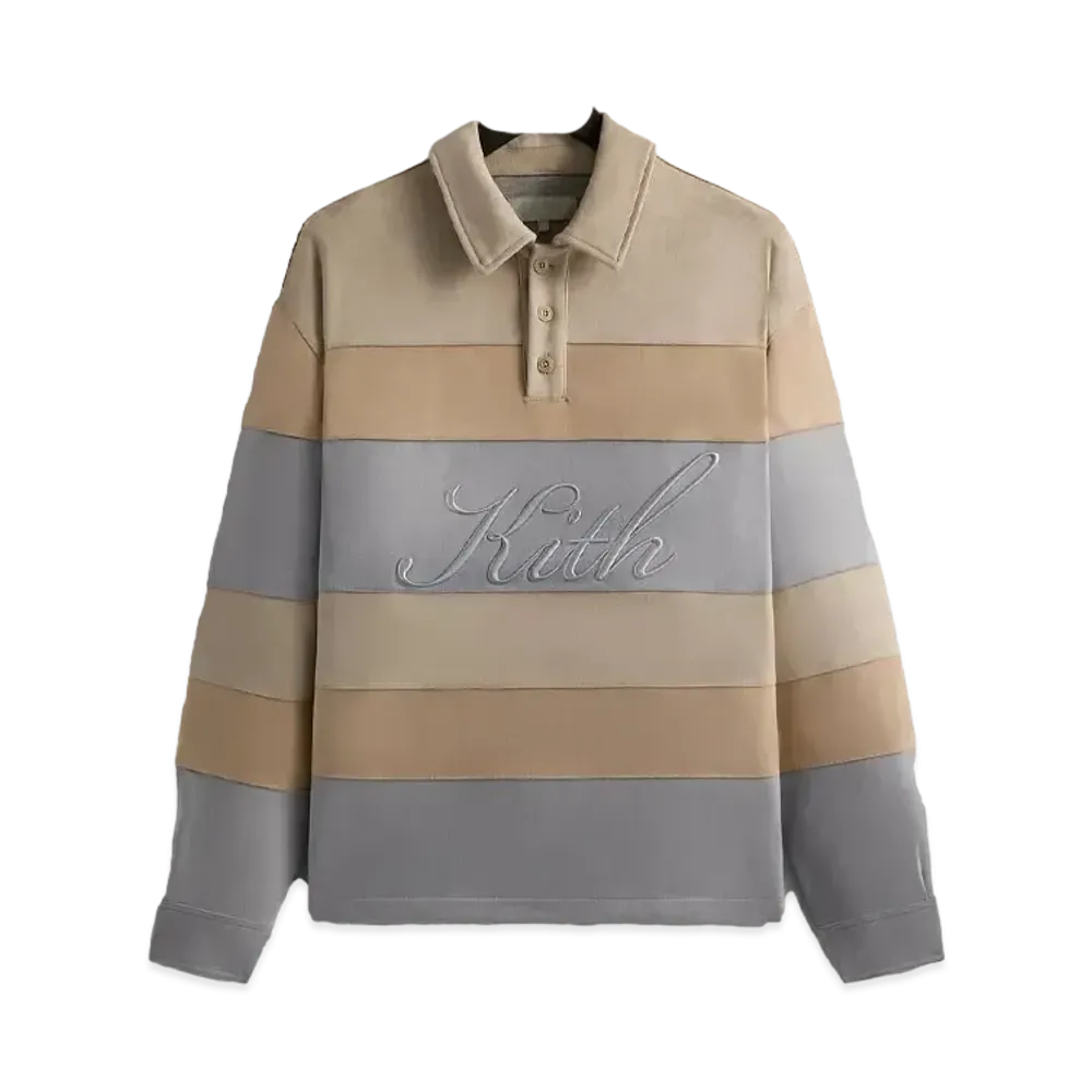 Kith Stripe Microsuede Tanner Pullover "Sandrift"