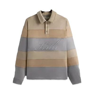 Kith Stripe Microsuede Tanner Pullover "Sandrift"