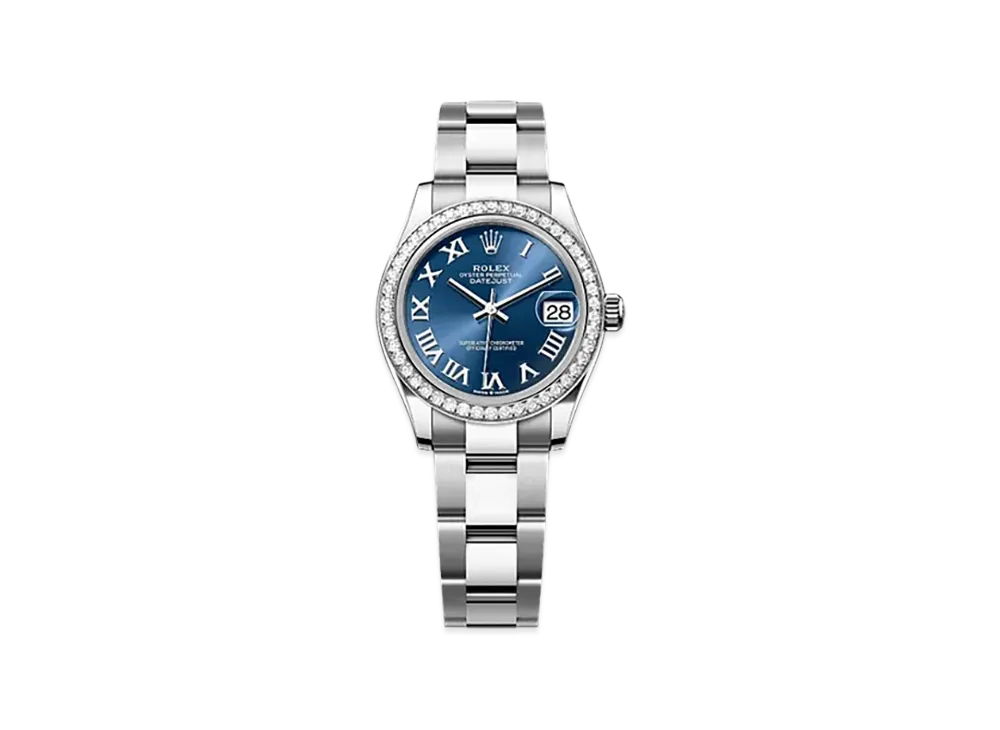 ROLEX Datejust 31 Oystersteel & White Gold Diamonds "Blue"