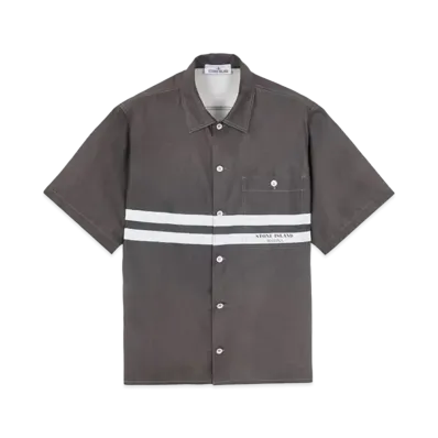 Stone Island 110x3 Stone Island Marina_Plated Cotton Canvas "Steel Grey"