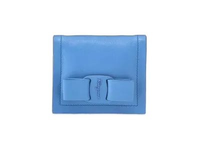 Salvatore Ferragamo Viva Bow Compact Wallet "Chambray"