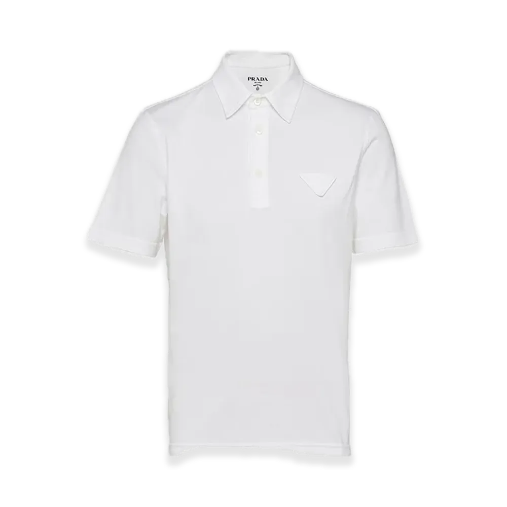 PRADA Short-Sleeve Cotton Polo Shirt "White"