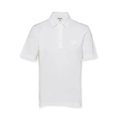 PRADA Short-Sleeve Cotton Polo Shirt "White"