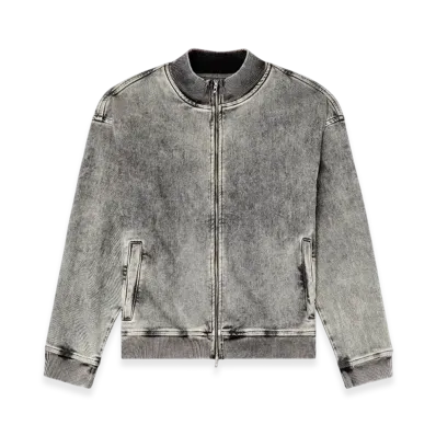 Diesel D-Carly-S Track Track Denim Zip-Up Sweater With Oval D "Dark Gray"