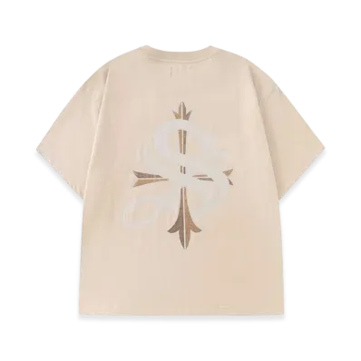Supplier 2Tone Rhinestone Cross Tee "Beige"