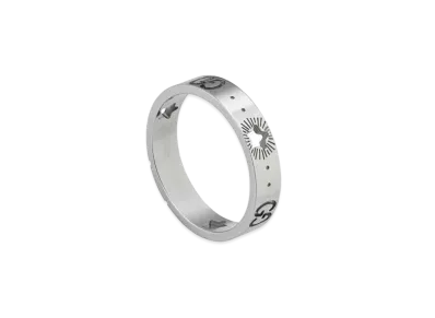 GUCCI Icon White Gold Ring With Stars "Silver"