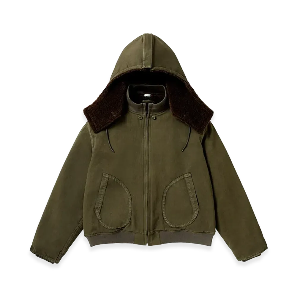 A.PRESSE Vintage WW2 US Navy Deck Hooded Jacket "Olive"