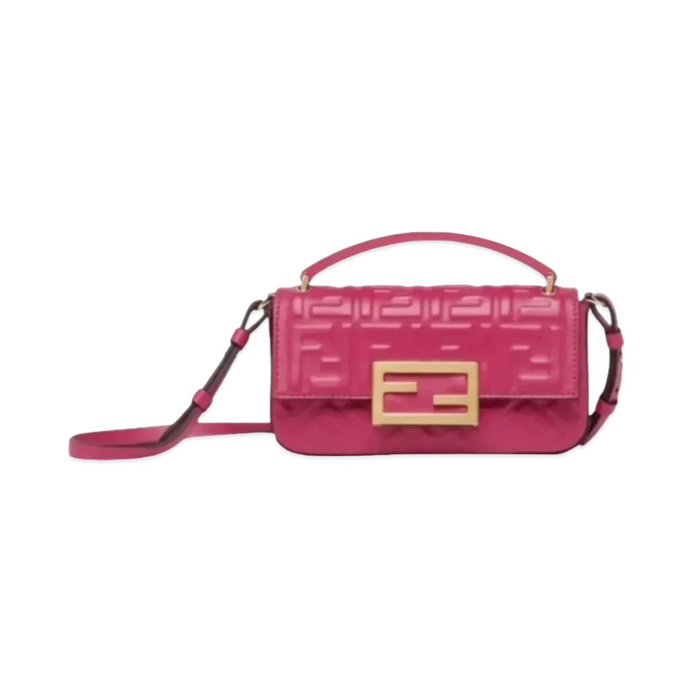 FENDI Baguette Phone Pouch Nappa Leather Pouch "Fuchsha"