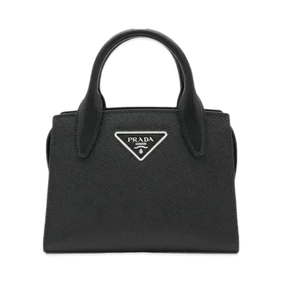 PRADA Saffiano Leather Kristen Handbag "Black"