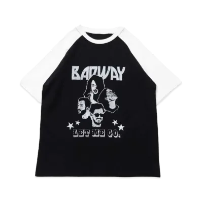 BADWAY rock raglan T "OFF BLACK"
