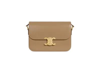 CELINE Classique Triomphe Bag in Shiny Calfskin "Smoked Brown"