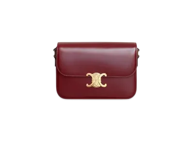 CELINE Classique Triomphe Bag in Shiny Calfskin "Light Burgundy"