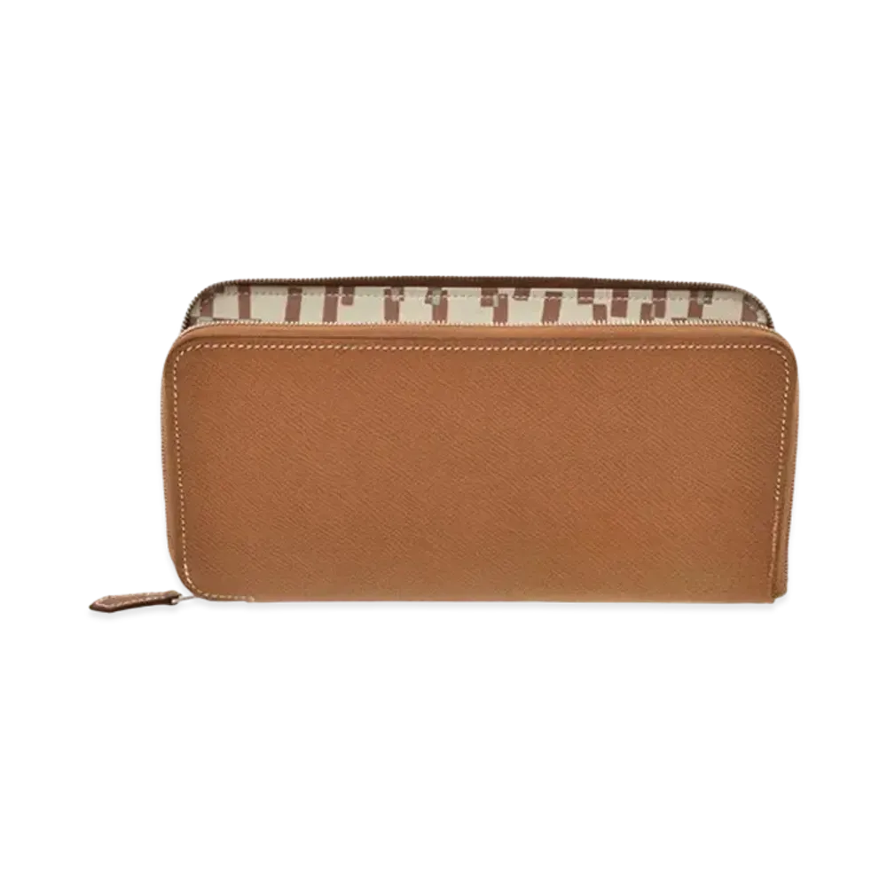 Hermes Azap Silk'In Long Veau Epsom/Silk "Gold/Veil Fizz/Silver"