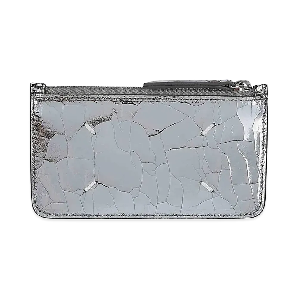Maison Margiela Women's Card Holder Zip Ew "Silver"