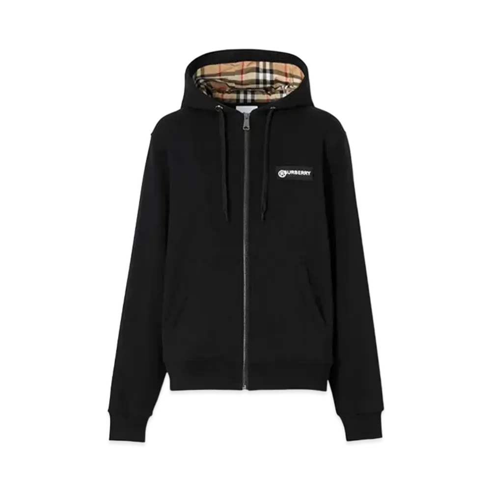 Burberry Vintage Check Panel Hooded Top "Black"