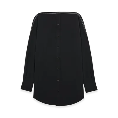 MM6 Maison Margiela Women's Collarless Long Shirt "Black"